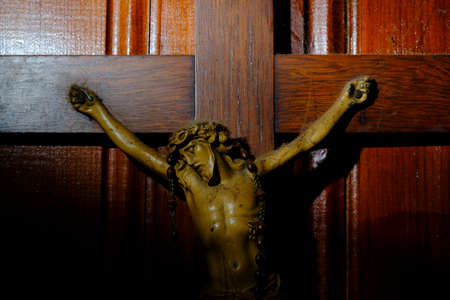 Christian religious symbol crucifix Jesus on the crossの写真素材
