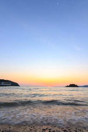 beautiful ses and sunset.の写真素材