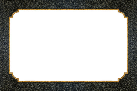 gold line on stone texture with white background.の写真素材