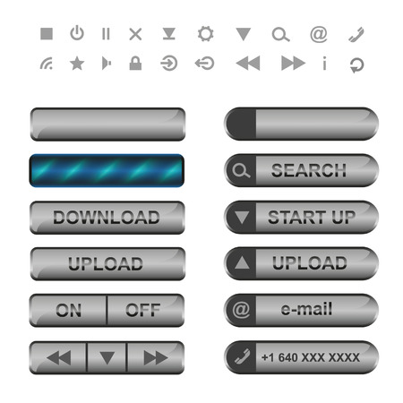 Set of buttons for website.のイラスト素材