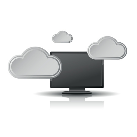 Illustration. Vector.Cloud service concept isolated on white background.のイラスト素材