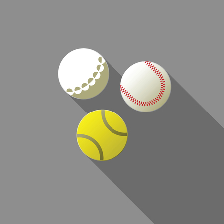 Balls for tennis, golf and baseball. Vector EPS 8 version of the file is fully editable.のイラスト素材