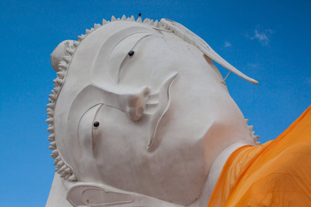 Buddha in Thailand and sky backgroundの写真素材