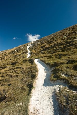 Path up the hill, at Seven Sisters, UKの写真素材