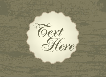 vector label on wood textureのイラスト素材