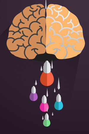 Creative brain Idea concept background design layout for posterのイラスト素材