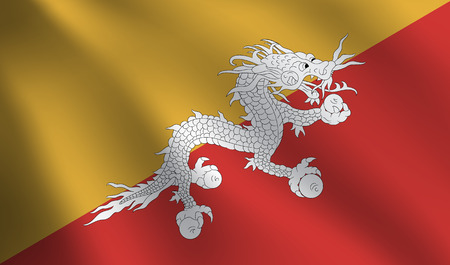Bhutan flagのイラスト素材