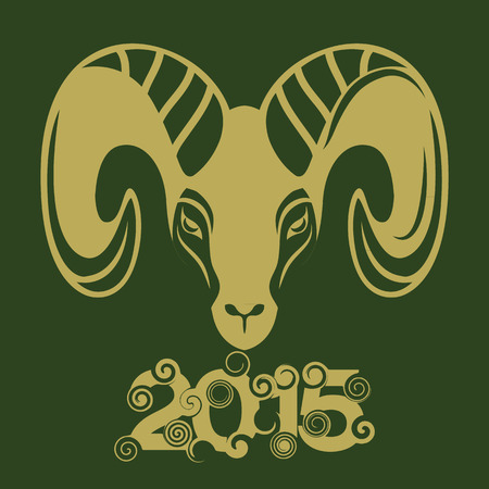 New Year of the Goat 2015のイラスト素材