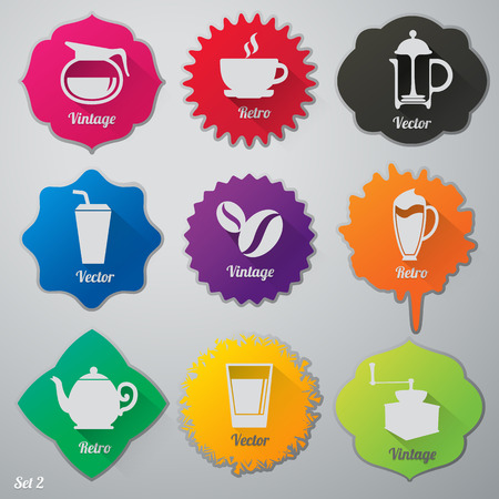 set of vector coffee iconsのイラスト素材
