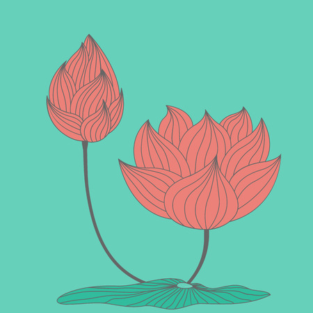 Lotus flower vectorのイラスト素材