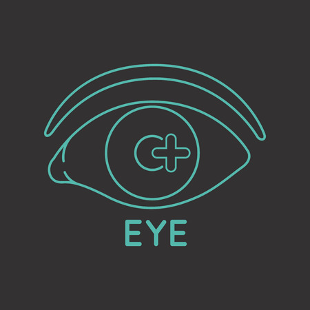 Eye medical Flat logo vectorのイラスト素材