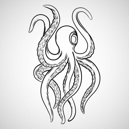 kraken tattoo vectorのイラスト素材