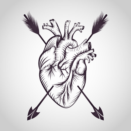 Heart tattoo  vectorのイラスト素材