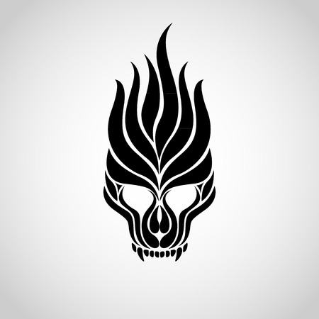 skull tattoo logoのイラスト素材