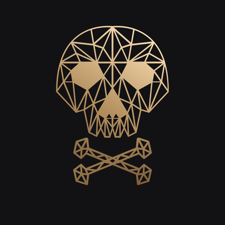Vector skull on black backgroundのイラスト素材