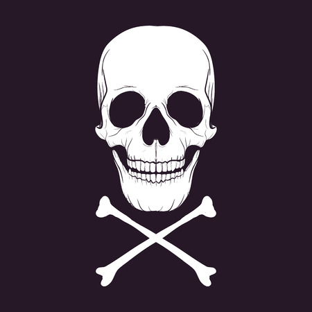 Vector skull on black backgroundのイラスト素材