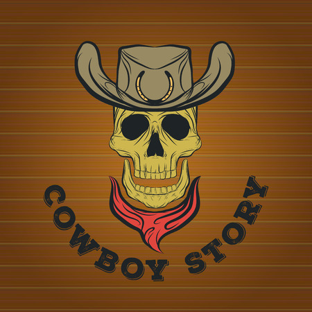 Skull logo, cowboy logoのイラスト素材