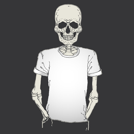 hand drawing style skullのイラスト素材