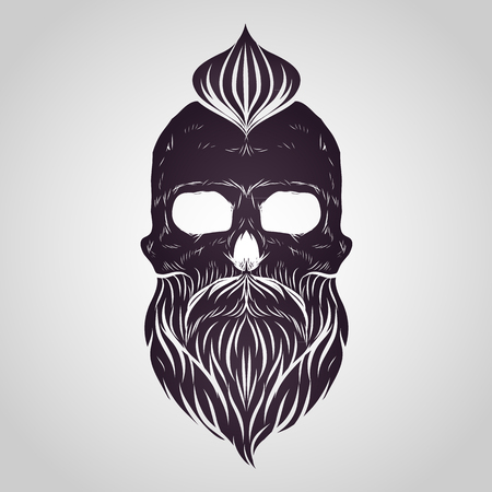 Bearded skull vectorのイラスト素材