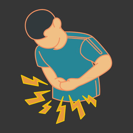stomachache pain   vector iconのイラスト素材