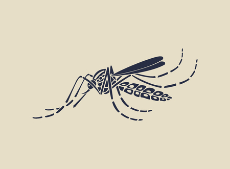 Aedes Aegypti mosquitoes logo  iconのイラスト素材