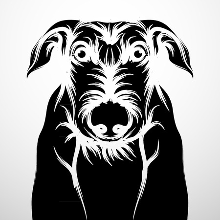 Dog  and card template icon design, Dog illustration.のイラスト素材