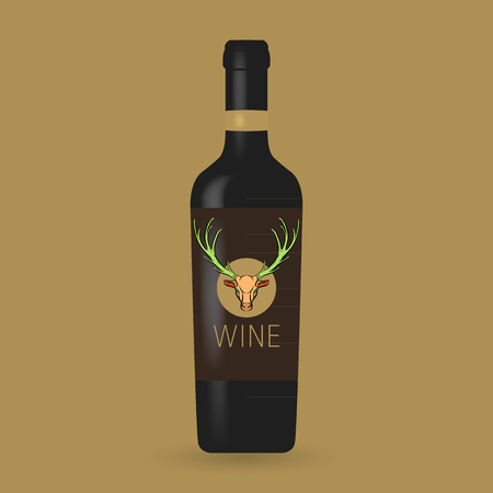 wine bottle packaging  designのイラスト素材