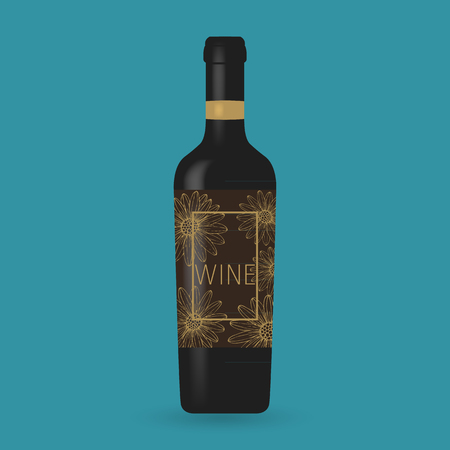wine bottle packaging  designのイラスト素材