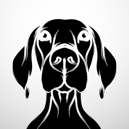 Dog vector and card template icon design, Dog illustration.のイラスト素材