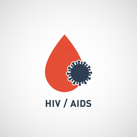 hiv AIDS virus logo vector icon designのイラスト素材