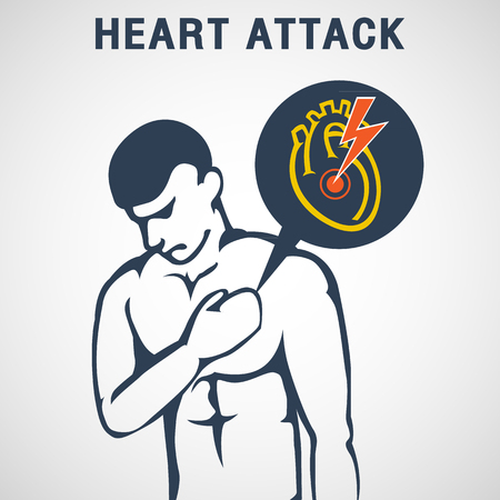 HEART ATTACK  vector icon designのイラスト素材