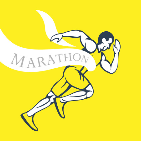Marathon vector . Running club iconのイラスト素材