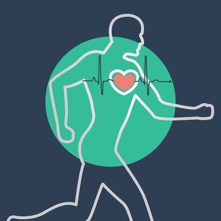 exercise stress test vector logo icon designのイラスト素材