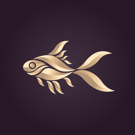 Goldfish logo vector icon illustratorのイラスト素材