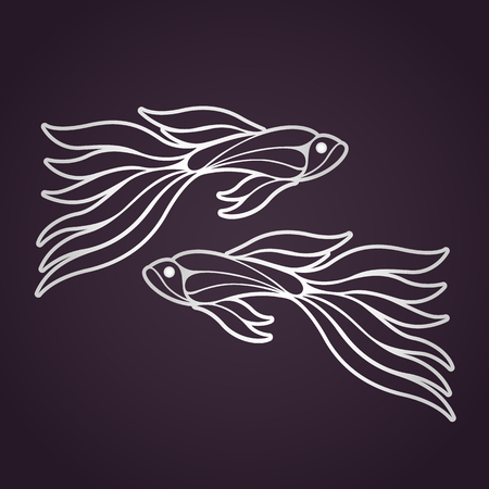 GUPPY FISH logo vector icon design illustrations.のイラスト素材