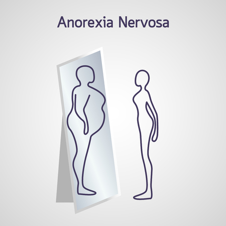 Anorexia Nervosa vector icon illustrationのイラスト素材