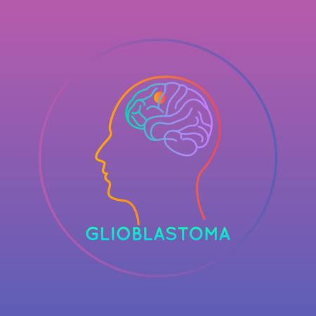 Glioblastoma vector icon illustration, brain vector
