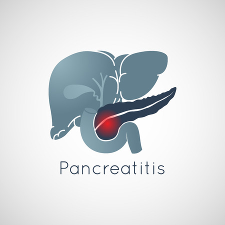 Pancreatitis vector logo icon illustrationのイラスト素材