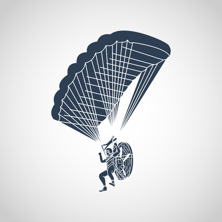 Paragliding vector logo icon illustrationのイラスト素材