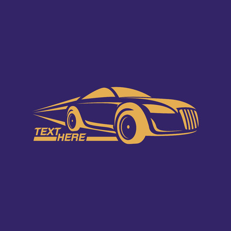 Car icon vector illustration on blue background.のイラスト素材