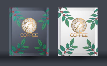 Coffee packaging and label design template, Vector illustrationのイラスト素材