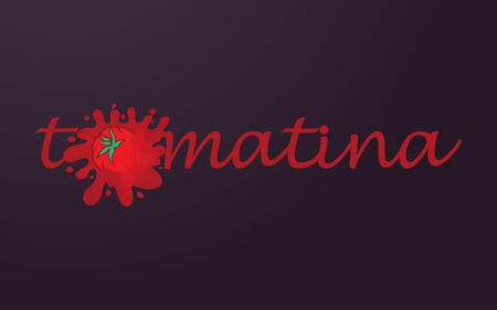 la tomatina logo icon, tomato battleのイラスト素材