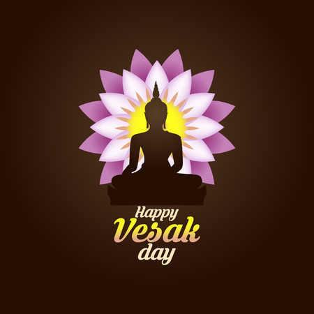 Illustration Of Happy vesak Day Or Buddha Purnima Background, Vector Illustration.のイラスト素材