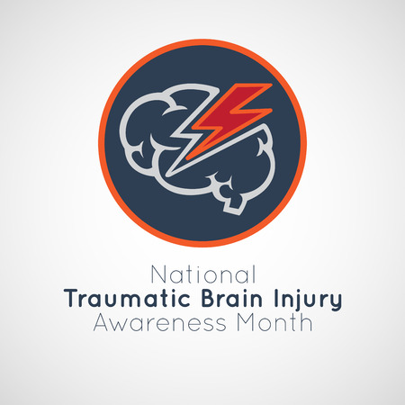 National Traumatic Brain Injury Awareness Month vector logo icon illustrationのイラスト素材