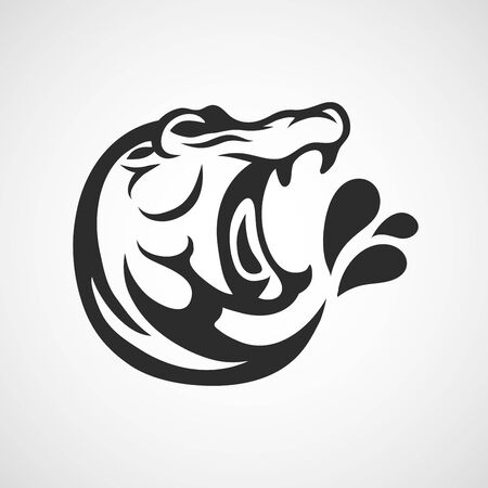 hippopotamus   icon design illustrationのイラスト素材