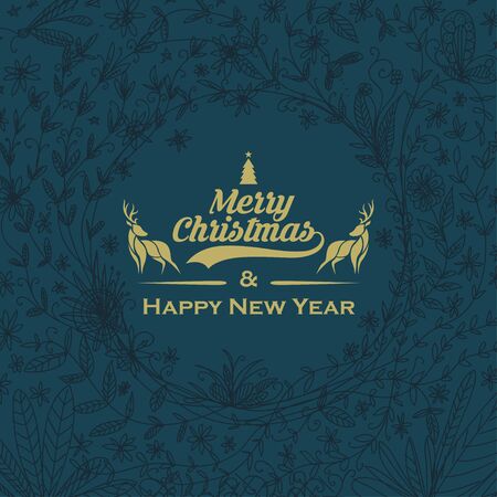 merry christmas golden card backgroundのイラスト素材