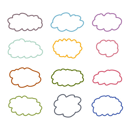 Vector illustration of clouds collectionのイラスト素材