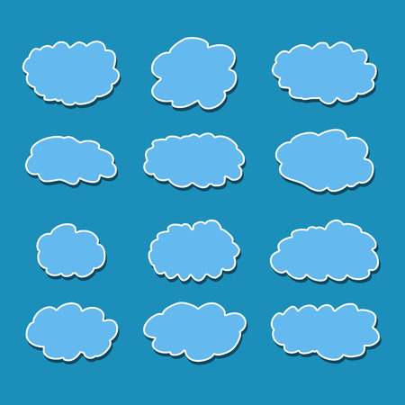 Vector illustration of clouds collectionのイラスト素材