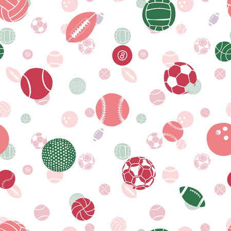 seamless pattern: sports ballsのイラスト素材