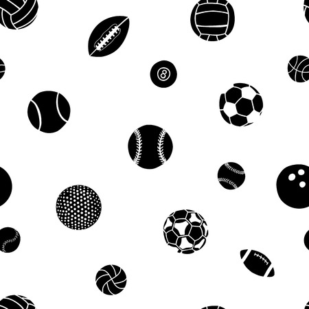 seamless pattern: sports ballsのイラスト素材